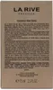 The image shows the back of a perfume box with detailed product information. Voir les images du produit