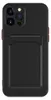 A black phone case with a card holder on the back. Produktbild-Vorschau