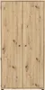 A front view of a two-door cabinet with a wood grain finish. Voir les images du produit