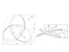 Technical drawings of a ceiling light with dimensions. Podgląd zdjęcia produktu