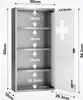 Jago® Medizinschrank - Abschließbar, 4 Fächer, Stahl, Glas, Produktbild-Vorschau 5