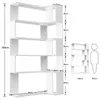 6 Etagen Eck-Bücherregal aus Holz Standregal L-Form für Produktbild-Vorschau 7