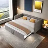 ProximaX Grau-Samt-Ausziehsofa-Bett mit Produktbild-Vorschau 11