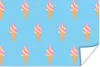 MuchoWow® Poster Eiscreme - Muster - Blau 90x60 cm - Produktbild-Vorschau 1