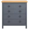vidaXL Sideboard Hill Grau 79x40x80 cm Massivholz Kiefer Produktbild-Vorschau 7