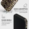 A phone case is shown with text highlighting its shock absorption and raised bezels features. Anteprima dell’immagine prodotto