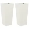 vidaXL Fioriera 2 pezzi Bianco 35x35x75 cm Acciaio Anteprima dell’immagine prodotto 1