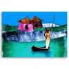 Leinwandbild afrikanische frau in einem boot 100x70 cm Produktbild-Vorschau 3