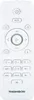 A white remote control for an audio system. Voir les images du produit