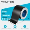 Nastro in alluminio nero EXLECO, 100 mm x 50 m, spessore Anteprima dell’immagine prodotto 2