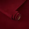 Zelfklevend Donkerrood Fluwelen Behang Productafbeelding-voorbeeld 1