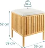Relaxdays Wäschekorb zum Sitzen, Bambus, gepolsterter Produktbild-Vorschau 4
