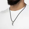SERASAR | Kožený Náhrdelník pro Muže [Wolf] z Stainless Náhled obrázku produktu 3