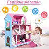 XMTECH Kinder Puppenhaus aus Holz 100 cm, Puppenstube Produktbild-Vorschau 7