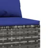 vidaXL Garten-Mittelsofa mit Kissen Grau Poly Rattan -  Produktbild-Vorschau 6