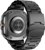 Close-up view of the back of a smartwatch with a metal band. Náhled obrázku produktu