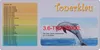 A marketing image showing a dolphin jumping out of the water with text overlays and a list of compatible printer models. Produktbild-Vorschau