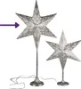 Two decorative star lamps on stands, one larger than the other, against a white background. Produktbild-Vorschau