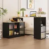 MODFU Ausziehbarer Bartisch mit Stauraum, Beweglicher Bar Produktbild-Vorschau 5