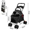 Hundebuggy Faltbar Jogger Katzenbuggy mit Netzfenstern Produktbild-Vorschau 4