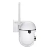 A side view of a white security camera with an antenna, mounted on a white bracket. Podgląd zdjęcia produktu