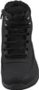 A close-up, front-facing view of a black boot. Voir les images du produit