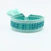 LS-LebenStil Canvas Statement Armband Make it Happen Türkis Produktbild-Vorschau 2