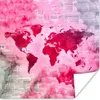 MuchoWow® Poster Weltkarte - Zeitungen - Rosa 50x50 cm - Produktbild-Vorschau 1