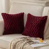 Kissenbezugs-Set aus Tweed, in Weinrot, mit weicher, Produktbild-Vorschau 2