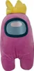 A pink Among Us plush toy wearing a yellow crown. Anteprima dell’immagine prodotto