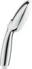 A close-up studio shot of a chrome and white hand shower head. Náhled obrázku produktu