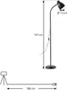 Lindby Stehleuchte Tebbi, schwarz, Metall, Höhe 150 cm Produktbild-Vorschau 5