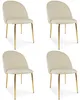 Stoel Inca - Lichtbeige fluweel / Goudkleurige poten (4 Productafbeelding-voorbeeld 2