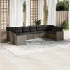 vidaXL 10-tlg. Garten-Sofagarnitur mit Kissen Grau Poly Produktbild-Vorschau 2