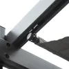 A close-up view of a pergola's canopy attachment mechanism. Voir les images du produit
