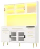 Buffetschrank Weiß mit LED-Beleuchtung & Pegboard, Produktbild-Vorschau 12