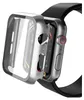 A protective case is shown being fitted onto an Apple Watch. Produktbild-Vorschau