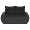 vidaXL Gartensofa mit Kissen 2-Sitzer Schwarz Poly Rattan Produktbild-Vorschau 4