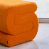 sweeek - Design-Hocker mit Bouclé-Bezug 1 Platz - Orange Produktbild-Vorschau 4