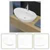Luxus-Keramikbecken Oval mit Überlauf und Wasserhahnloch Produktbild-Vorschau 7