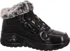 A single black boot with gray faux fur trim is shown against a white background. Voir les images du produit