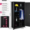 Skříňka se 6 přihrádkami a tyčí na oblečení - černá, 80 cm Náhled obrázku produktu 6