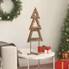 vidaXL Albero di Natale con supporto marrone 90 cm in legno Anteprima dell’immagine prodotto 4