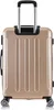 A gold suitcase is shown from the back, standing on its wheels. Produktbild-Vorschau