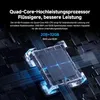 Abstract digital illustration of a processor chip with glowing blue lines and text overlays. Produktbild-Vorschau