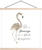 MuchoWow® Textilposter Flamingo - Vogel - Linie 40x40 cm Produktbild-Vorschau 1