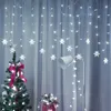 3m LED Schneeflocke Lichtervorhang USB Lichterkette Produktbild-Vorschau 1