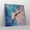 Wanduhr - Quadrat - Glasuhr - Abstraktion Rosa Blau - Produktbild-Vorschau 4