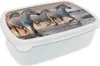 KitchenYeah® Lunchbox Brotzeit Brotdose 17x11 cm Pferde - Produktbild-Vorschau 1