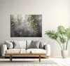 Leinwandbild Beton Natur Blätter 90x60 Feeby Grau bild für Produktbild-Vorschau 2